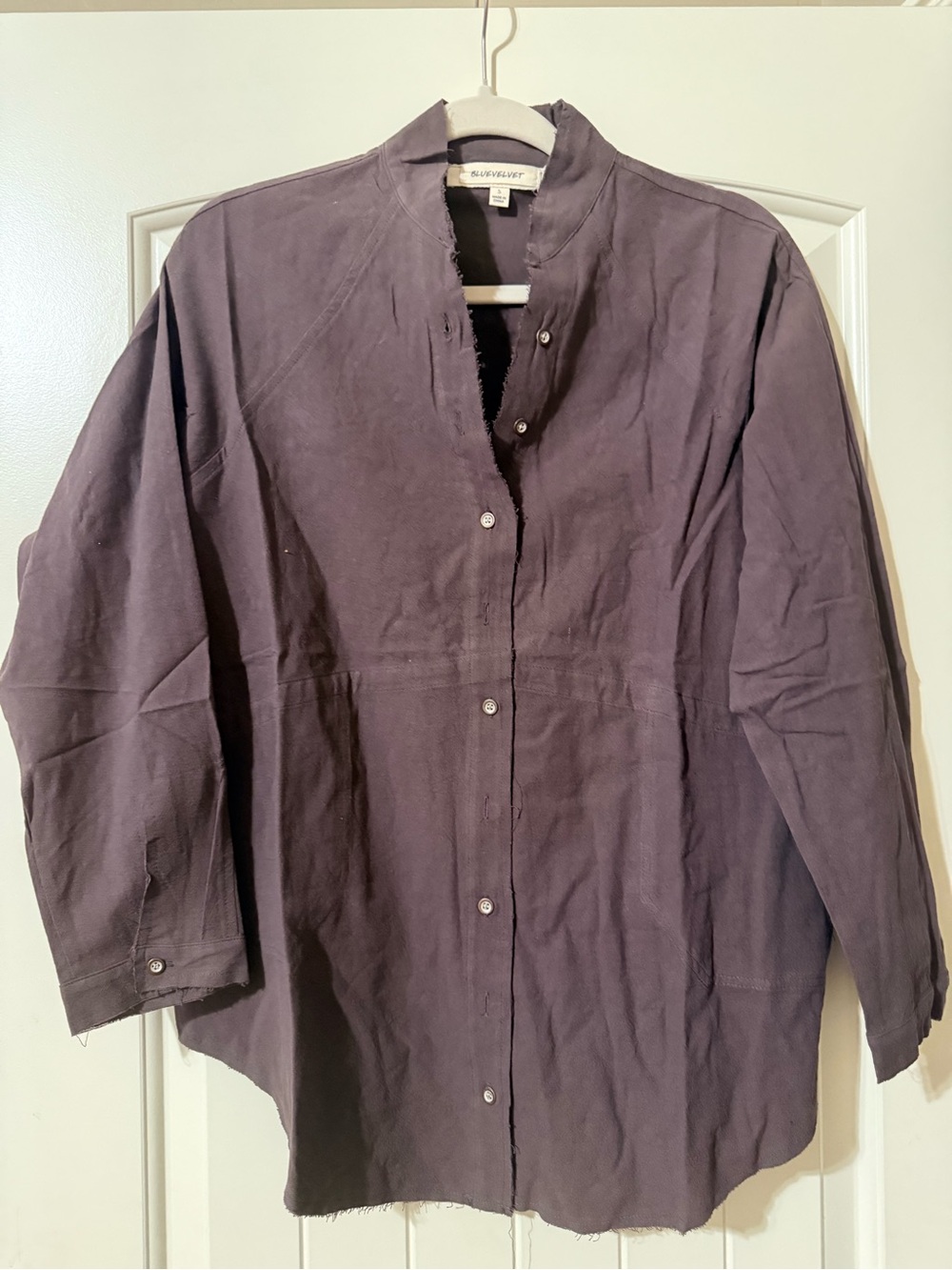 Oversized Women's Button-Down Shirt in Plum. NWOT